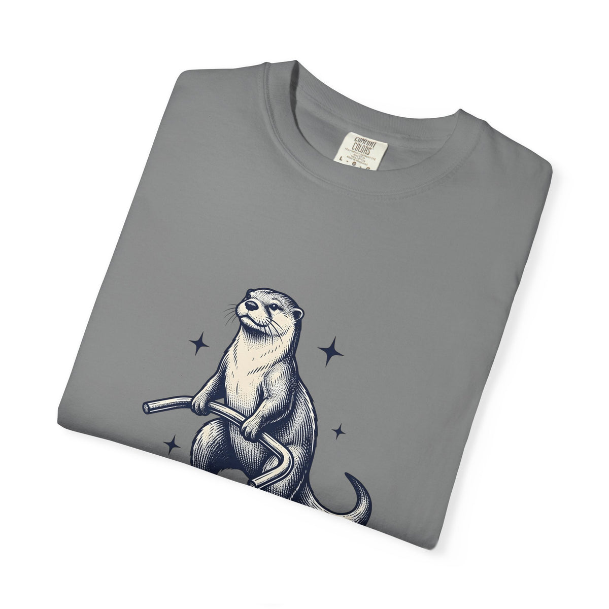 Strong Otter T-Shirt Funny Animal Gift Women Vintage T-Shirt Otter T-Shirt Humor Fan Retro T-Shirt Wildlife Graphic Hand Drawn Stars T-Shirt