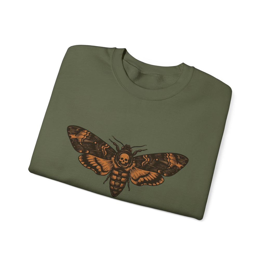 Skeleton Moth Sweatshirt Halloween Mysticism Gift Women Retro Sweatshirt Moth Sweatshirt Horror Fan Gothic Sweatshirt Occult Graphic Dark Magic Jar Sweatshirt