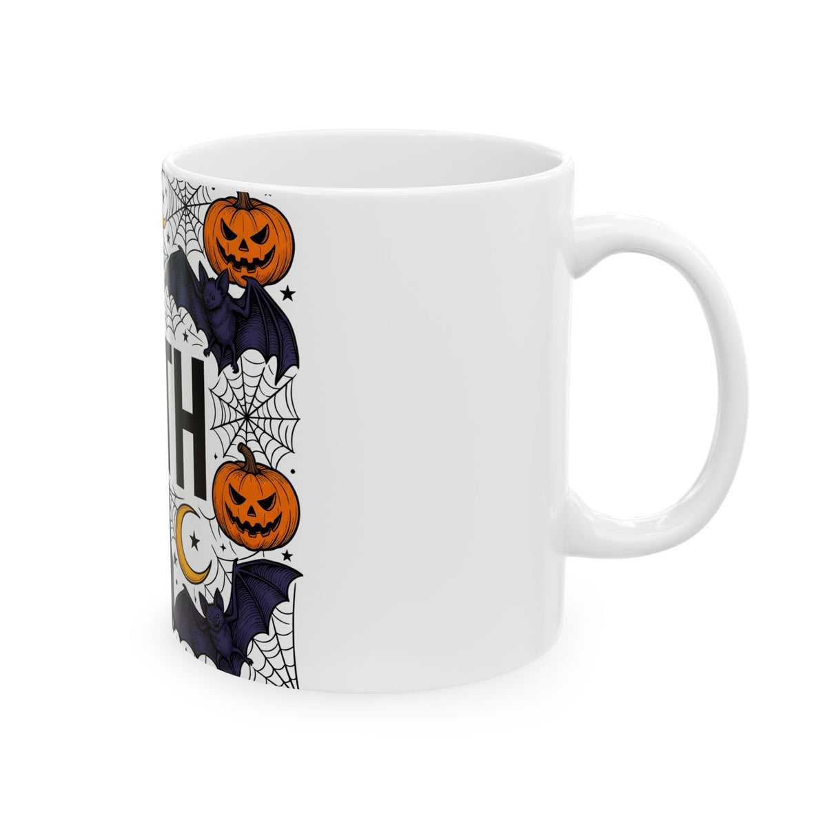 Vampire Pumpkin Goth Autumn Gift Horror Bloodsucking Dark Fan Macabre Fall Hand Drawn Webbing Mug