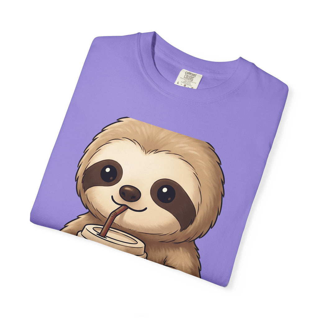 Sloth Java T-Shirt Coffee Creature Gift Women Playful T-Shirt Java T-Shirt Coffee Fan Cute T-Shirt Animal Graphic Sketch Cup T-Shirt