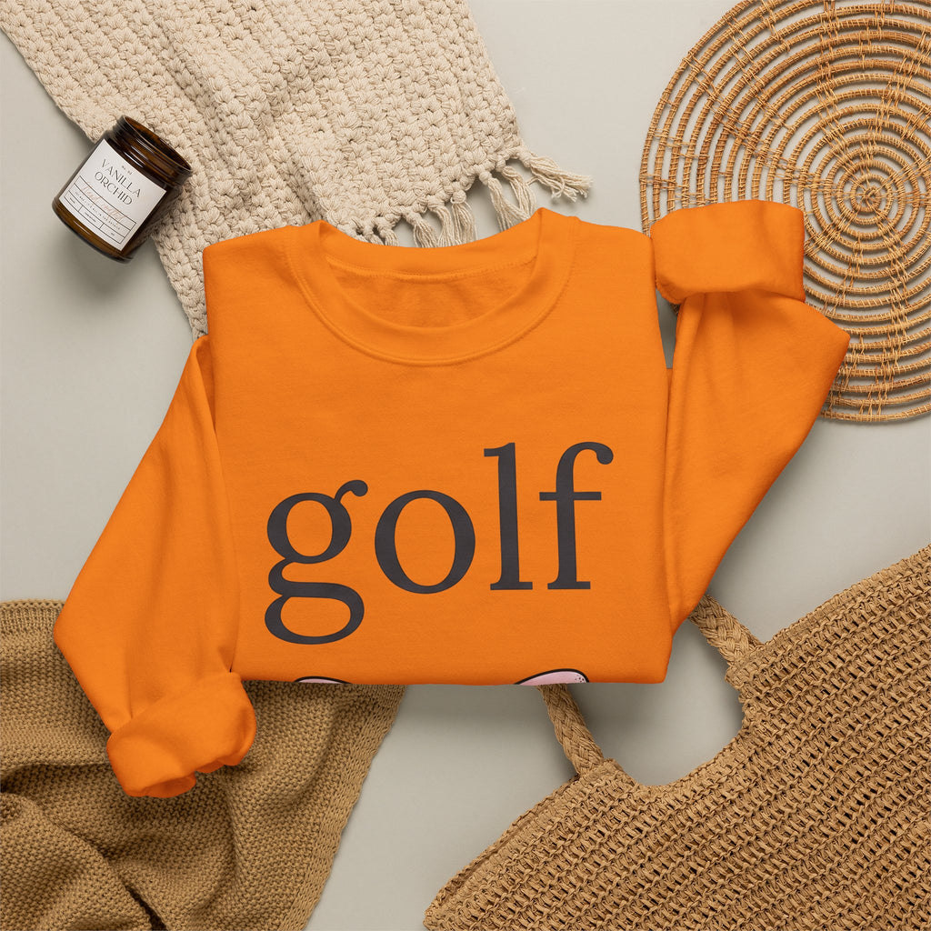 Magenta Bow Sweatshirt Golf Vibe Gift Women Contemporary Sweatshirt Bow Tie Sweatshirt Golfer Fan Modern Sweatshirt Atmosphere Graphic Doodle Strip Sweatshirt