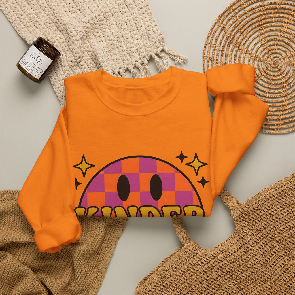 Grin Icon Teachers Inspiration Gift Nostalgic Smiley Educator Enthusiast Vintage Motivational Sweatshirt