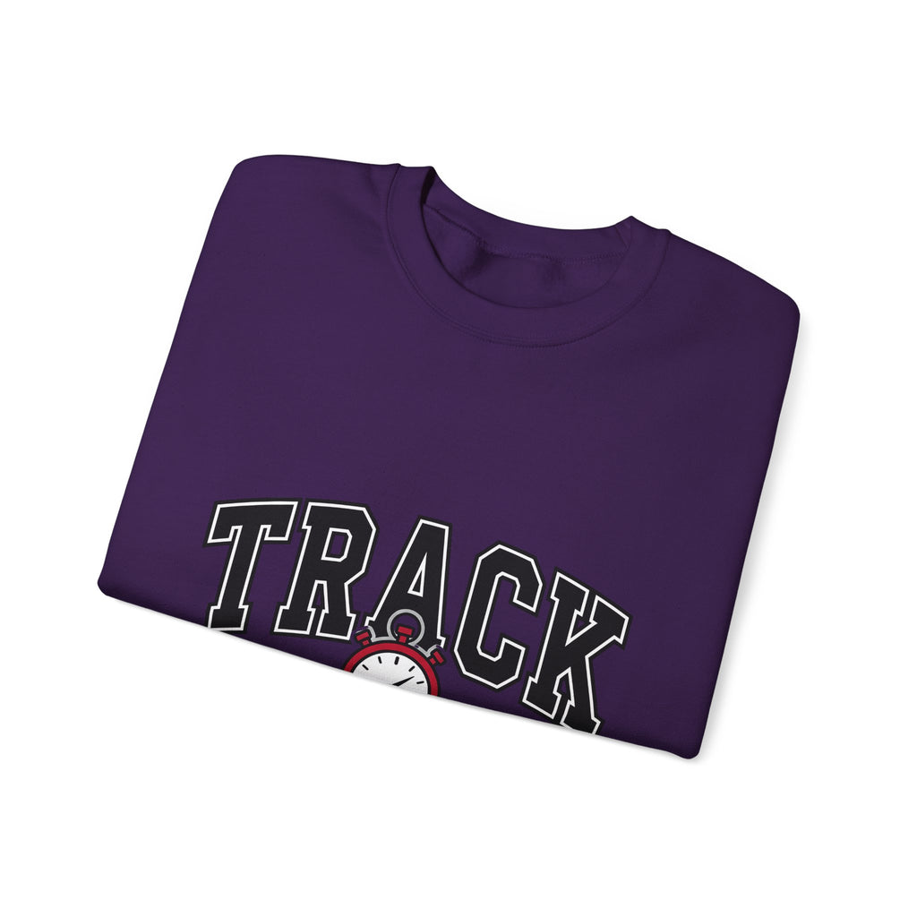 Stopwatch Graphic Sweatshirt Track And Field Mom Gift Women Varsity Sweatshirt Timer Sweatshirt Athlete Enthusiast Letterman Sweatshirt Mother Graphic Design