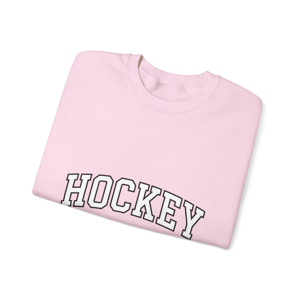 Varsity Lettering Sweatshirt Moms Puck Sport Gift Women Thick Sweatshirt Letterman Sweatshirt Mom Fan Bold Sweatshirt Hockey Graphic Classic Team Mom Sweatshirt