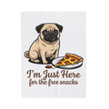 Pug Dog Blanket Dog Meals Gift Women Line Art Blanket Pugs Blanket Dog Fan Illustrated Design Food Graphic Blanket Sketch Pizza Piece Blanket