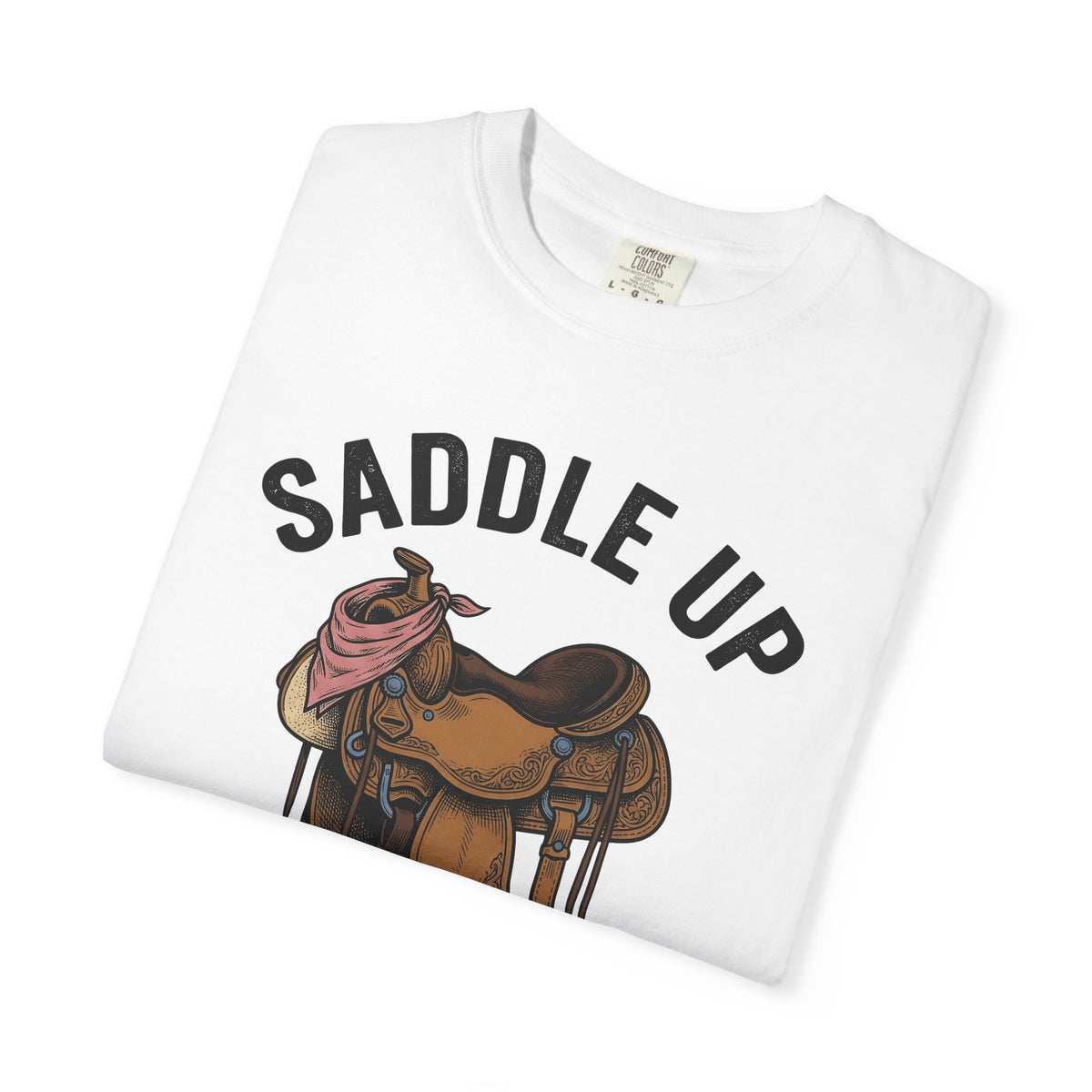 Horse Saddle T-Shirt Cowgirl Agriculture Gift Women Classic T-Shirt Saddle T-Shirt Rancher Fan Vintage T-Shirt Farming Graphic Old School Kerchief