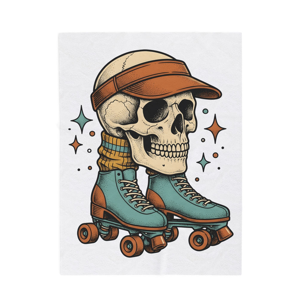 Skull Quad Skates Halloween Wheels Gift Line Roller Skates Horror Fan Wheels Blanket