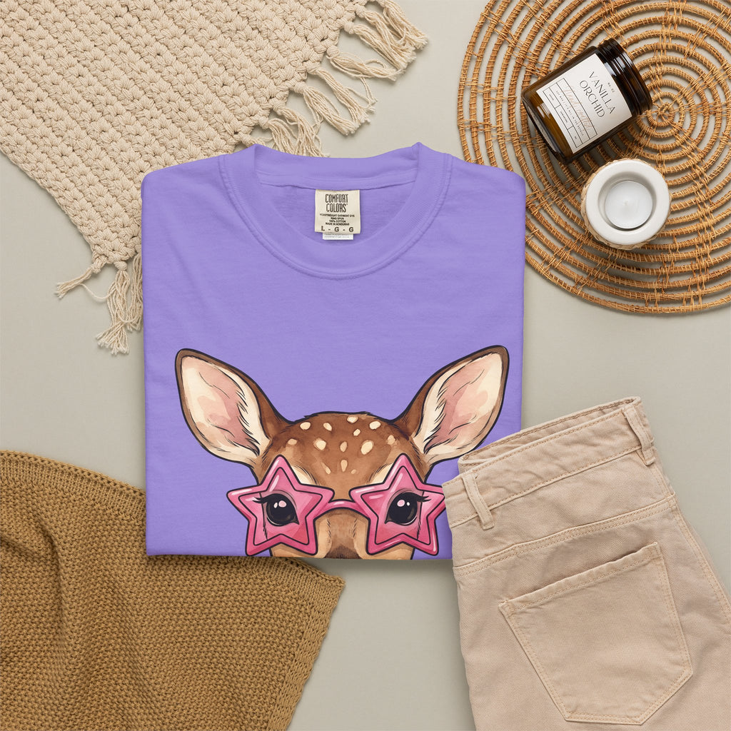 Buck T-Shirt Moms Creature Gift Women Ink T-Shirt Deer T-Shirt Mother Fan Tattoo T-Shirt Beast Graphic Fantasy Petals T-Shirt