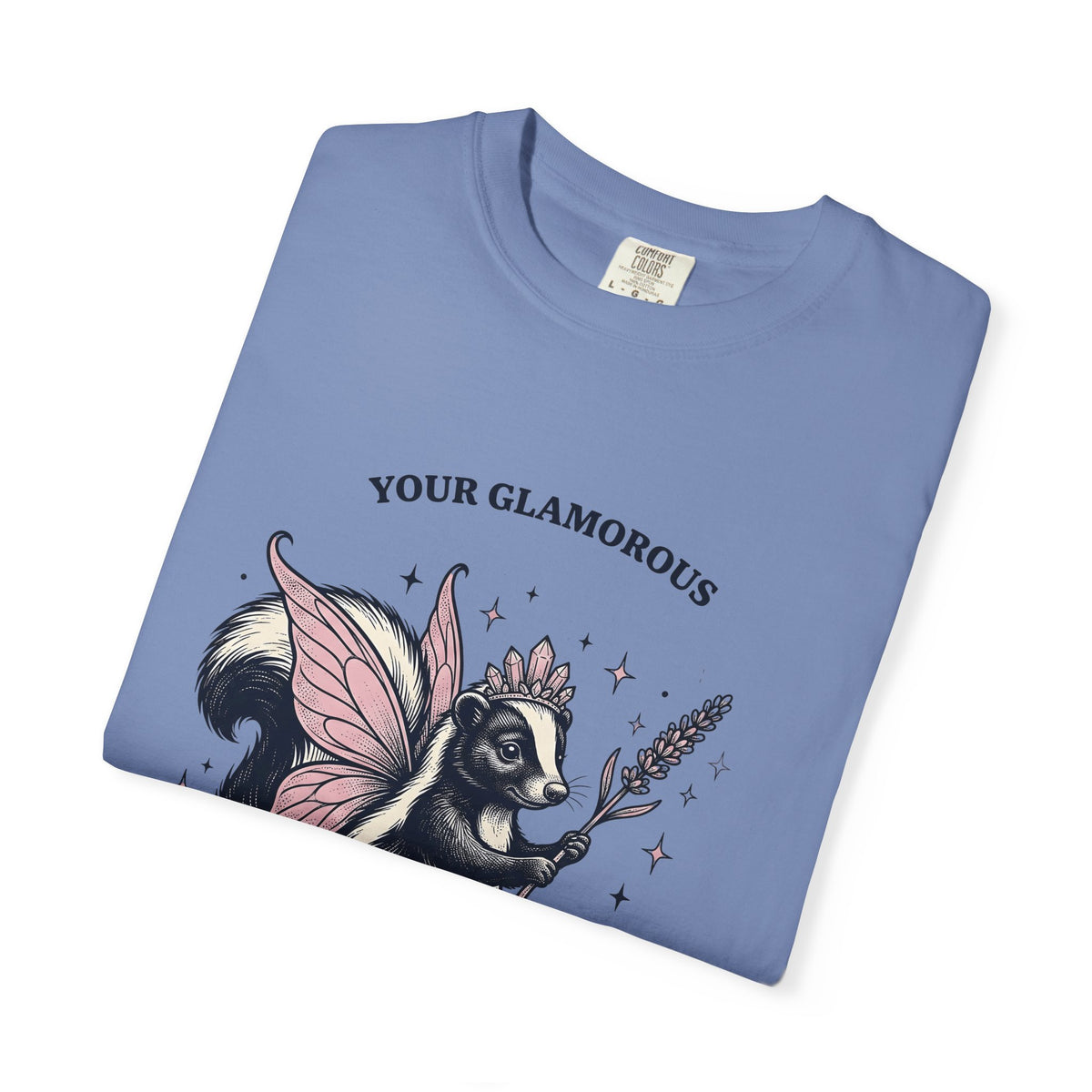 Fairy Skunk T-Shirt Cute Wildlife Gift Women Playful T-Shirt Skunk T-Shirt Adorable Fan Whimsy Graphic T-Shirt Retro Tiara T-Shirt