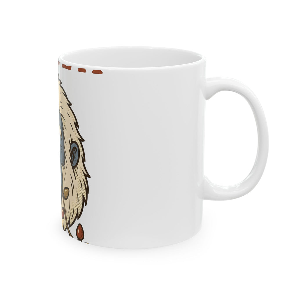 Abominable Snowman Face Mug Christmas Jokes Gift Women Comic Mug Yeti Mug Xmas Fan Cartoon Mug Pun Graphic Retro Holiday Lights