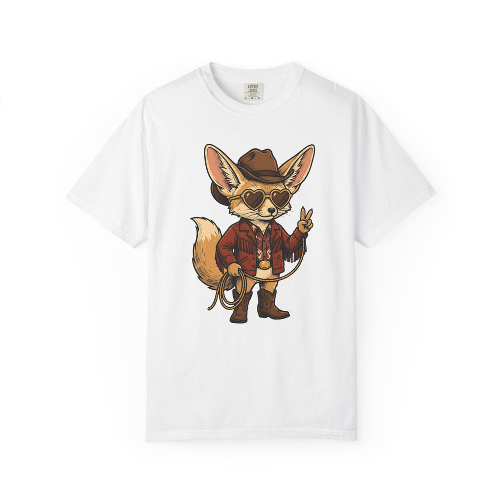 Fennec Fox Cowboy T-Shirt Cowgirl Western Gift Women Vintage T-Shirt Desert Fox T-Shirt Rodeo Fan Retro T-Shirt Western Graphic Hand Drawn