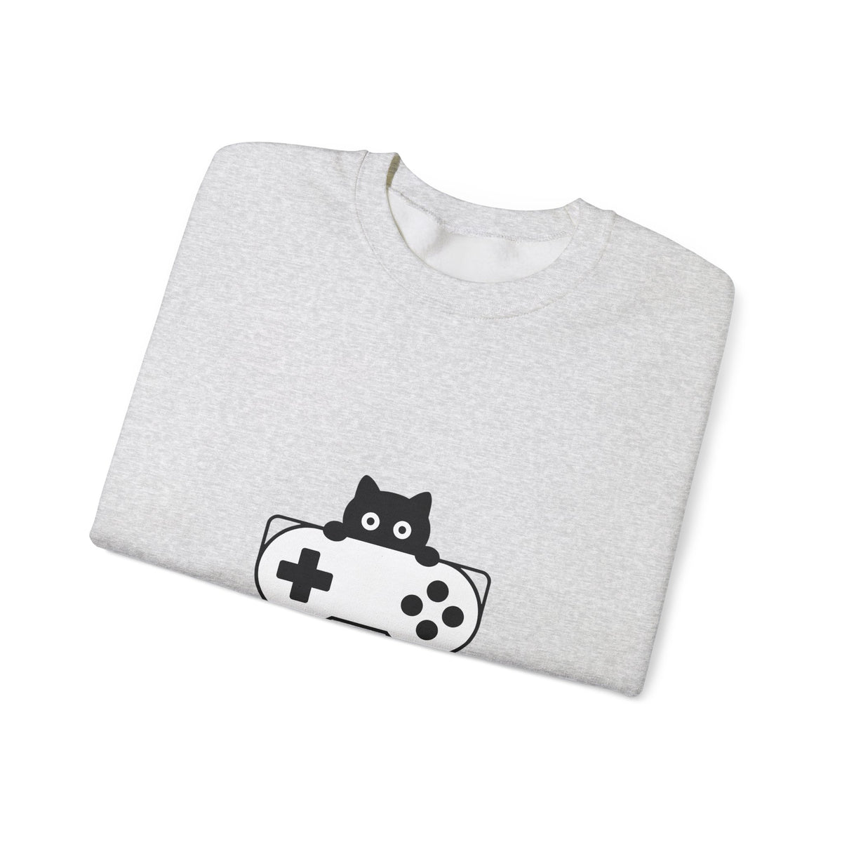 Cat Game Controller Sweatshirt Cat Gaming Gift Women Minimalist Sweatshirt Gamepad Sweatshirt Feline Fan Gamer Graphic Gamer Design Modern Video Game