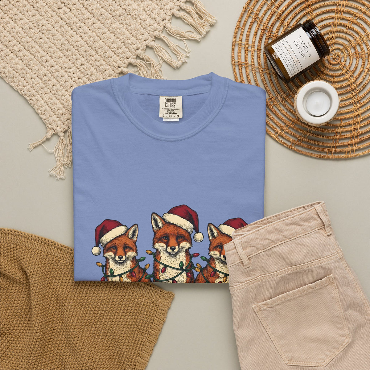 Fox Pack T-Shirt Christmas Critters Gift Women Cartoon T-Shirt Foxes T-Shirt