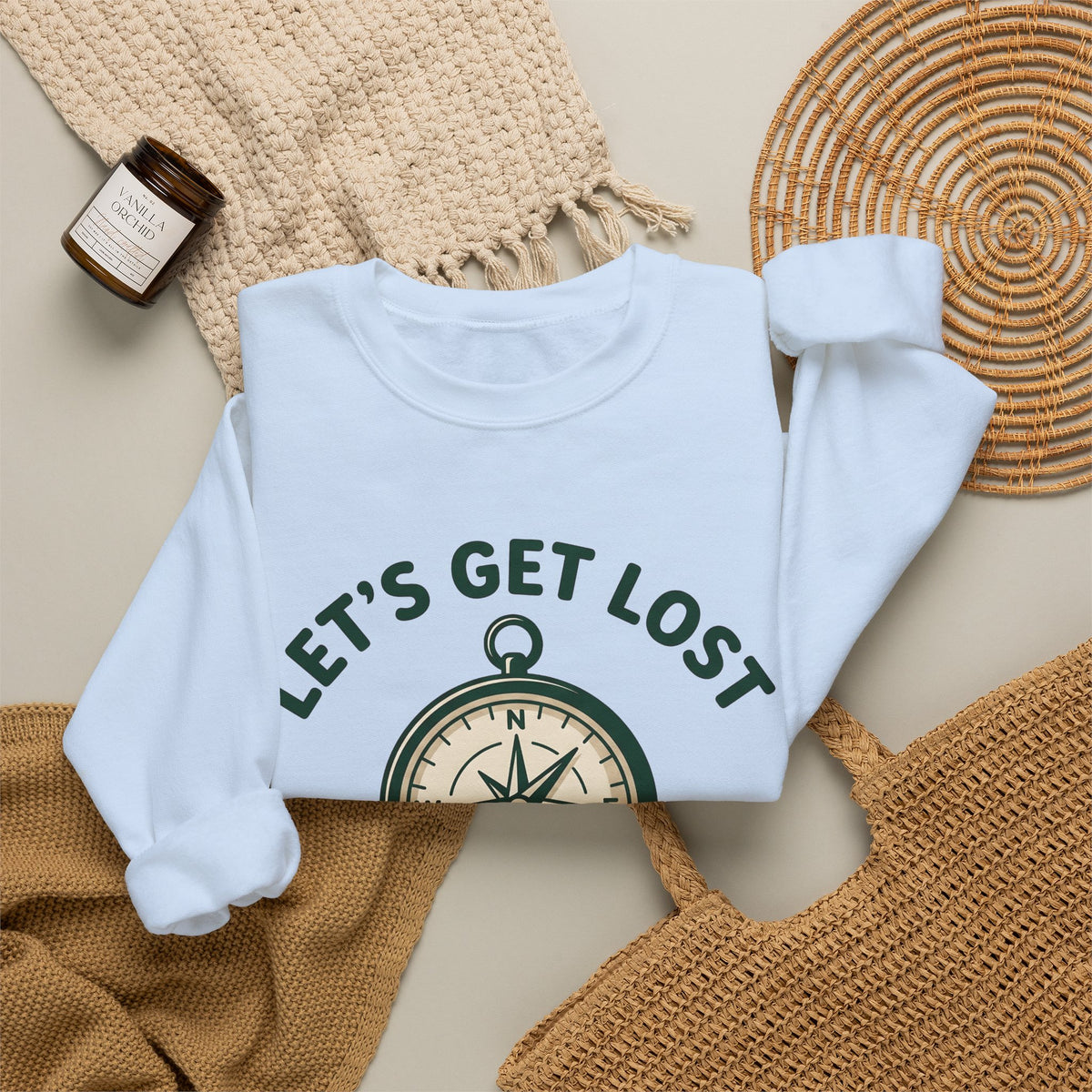 Compass Image Sweatshirt Hiking Outdoors Gift Women Hand Drawn Sweatshirt Navigation Sweatshirt Trekker Enthusiast Illustrated Sweatshirt Nature Graphic Clean