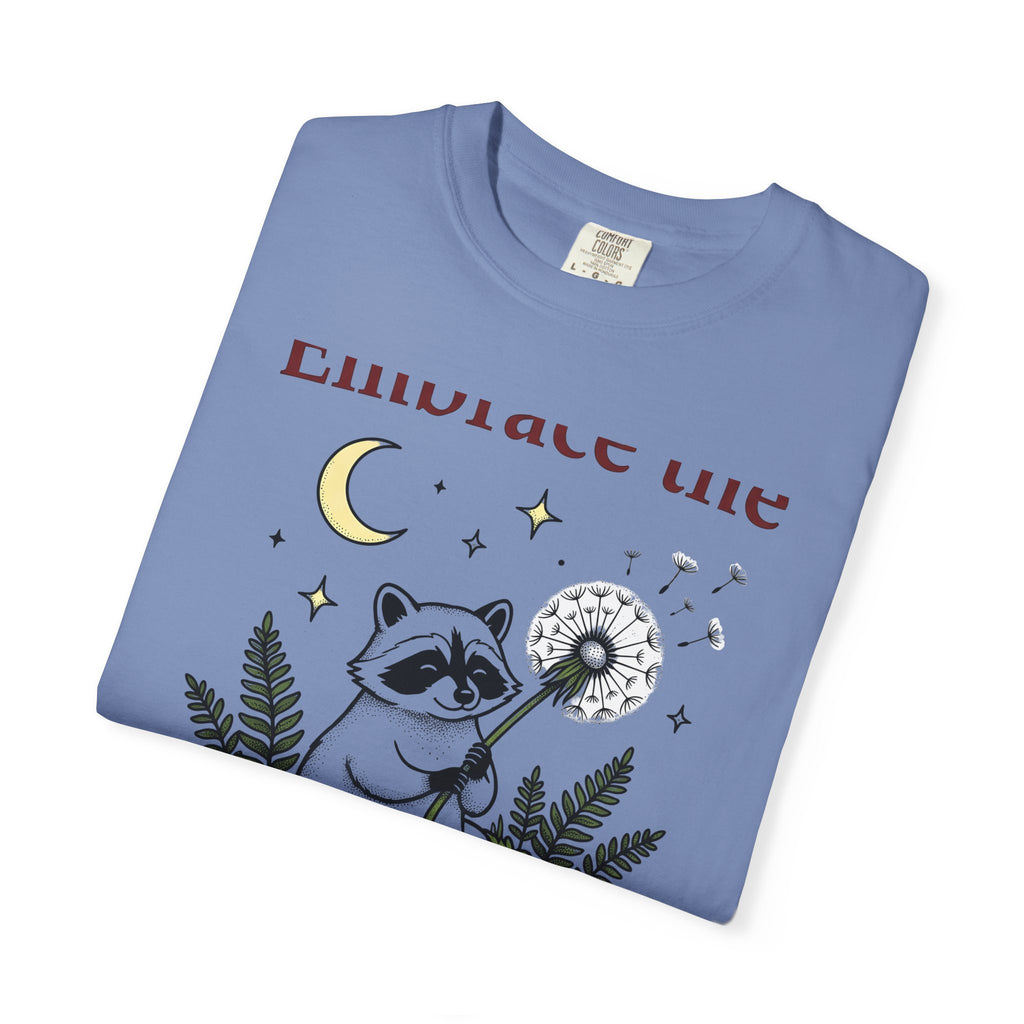 Raccoon Seed T-Shirt Cute Wildlife Gift Women Fanciful T-Shirt Trash Panda T-Shirt Adorable Fan Whimsical T-Shirt Animal Graphic Doodle Lunar