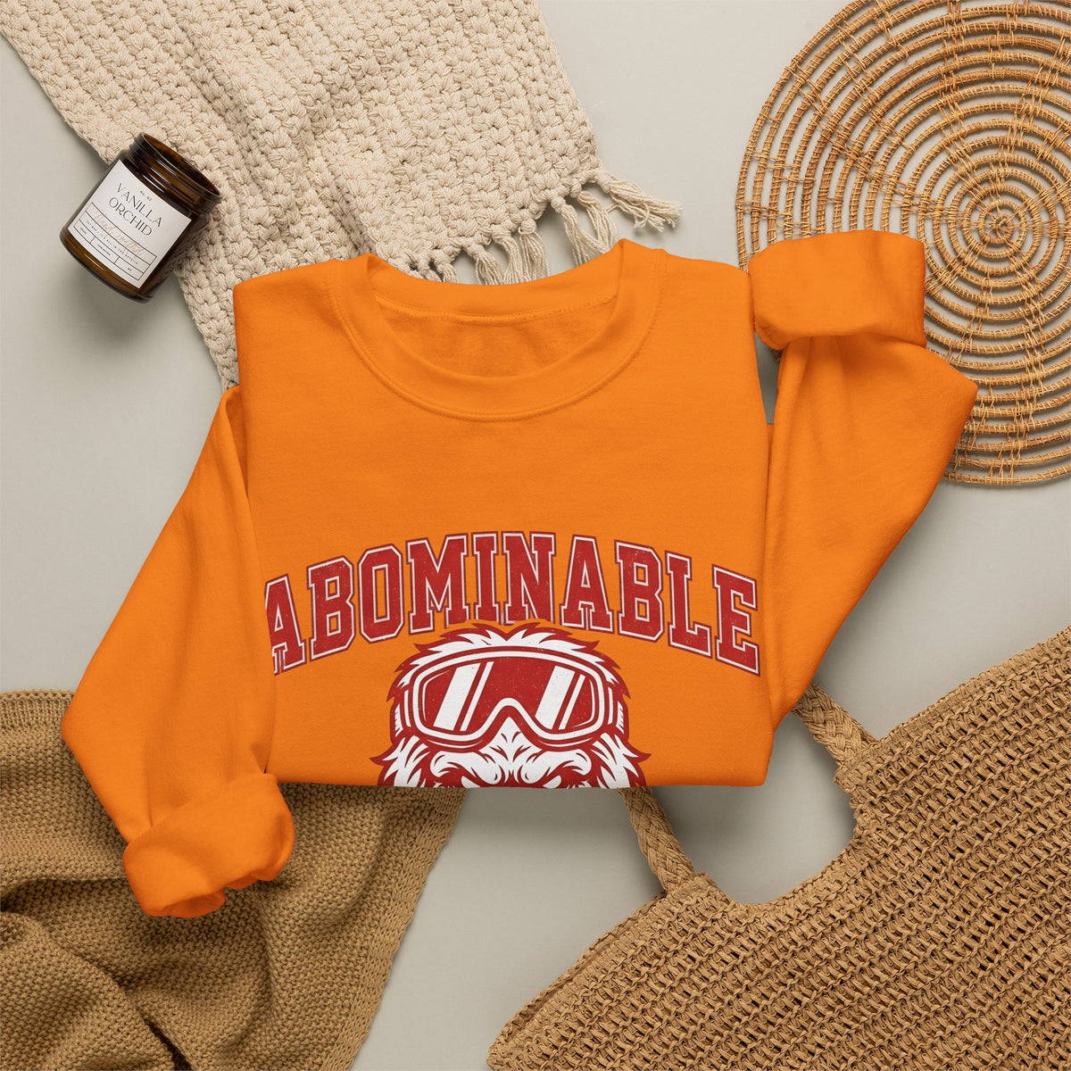 Abominable Snowman Face Sweatshirt Christmas Cold Gift Women Strong Sweatshirt Yeti Sweatshirt Xmas Fan Vintage Sweatshirt Frosty Graphic Antique Snow Goggles