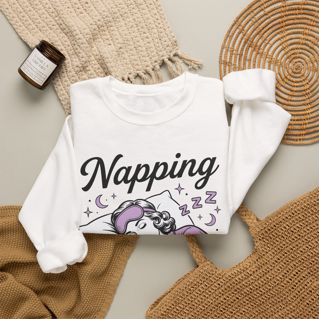 Sleeping Girl Sweatshirt Funny Bedtime Gift Women Antique Sweatshirt Slumbering Girl Sweatshirt Humor Fan Vintage Sweatshirt Sleep Graphic Classic Clock Sweatshirt