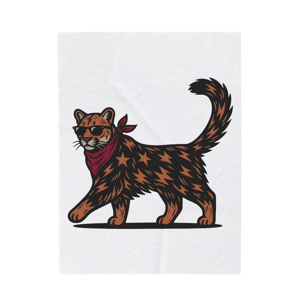Pussycat Kerchief Blanket Cowgirl Creatures Gift Women Striking Blanket Cat Bandana Blanket Rodeo Fan Vintage Graphic Blanket Nostalgic Eyewear