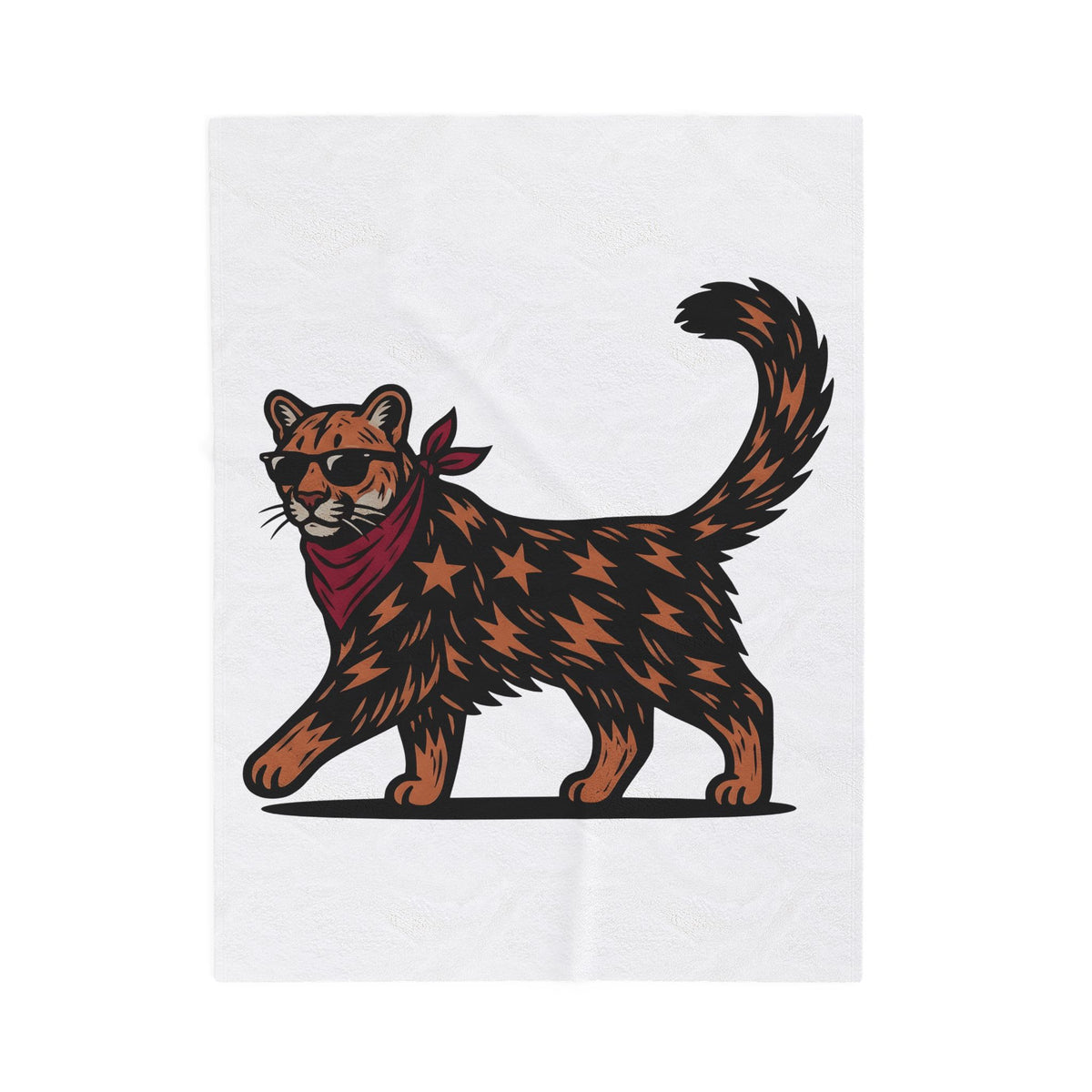 Pussycat Kerchief Blanket Cowgirl Creatures Gift Women Striking Blanket Cat Bandana Blanket Rodeo Fan Vintage Graphic Blanket Nostalgic Eyewear