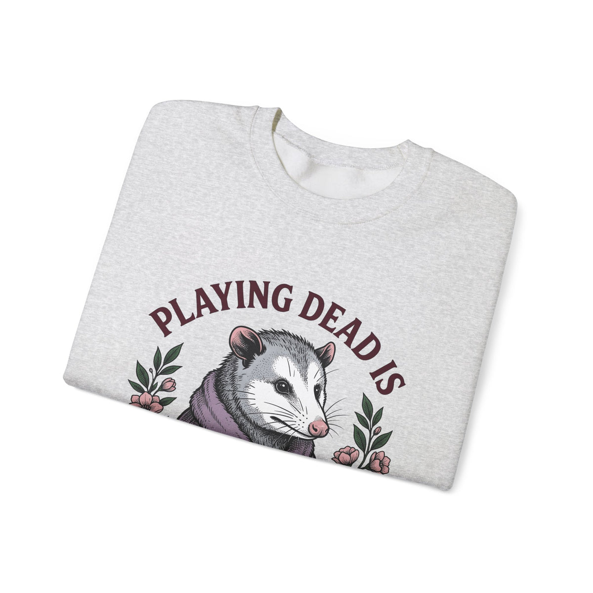 Possum Possum Critter Gift Line Opossum Possum Fan Drawing Old Fashioned Flower Bouquet Sweatshirt