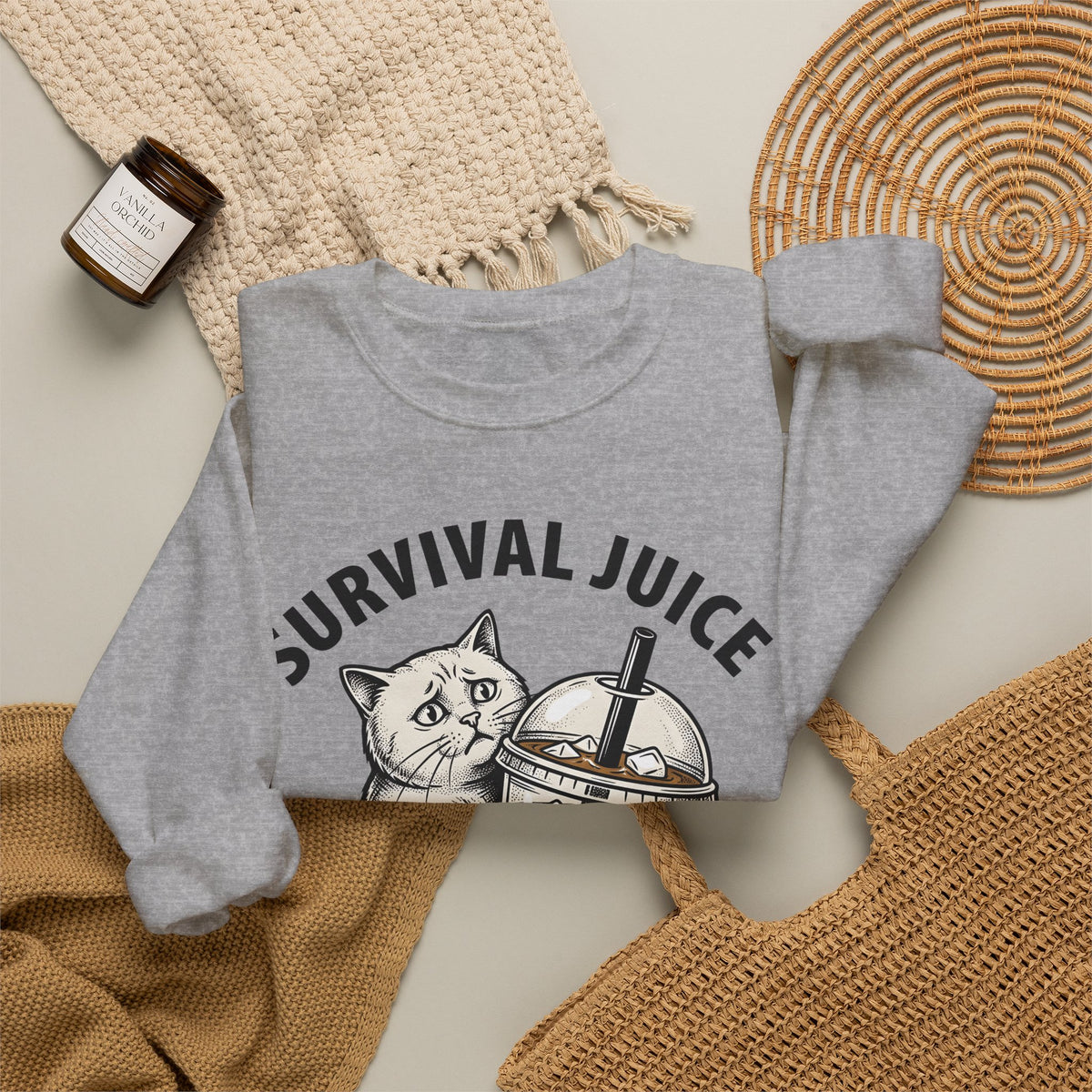 Feline Cappuccino Cup Sweatshirt Cat Cafe Gift Women Rustic Sweatshirt Cat Sweatshirt Sweatshirt Cat Fan Faux Sweatshirt Coffee Shop Graphic Doodle Chilled Drink