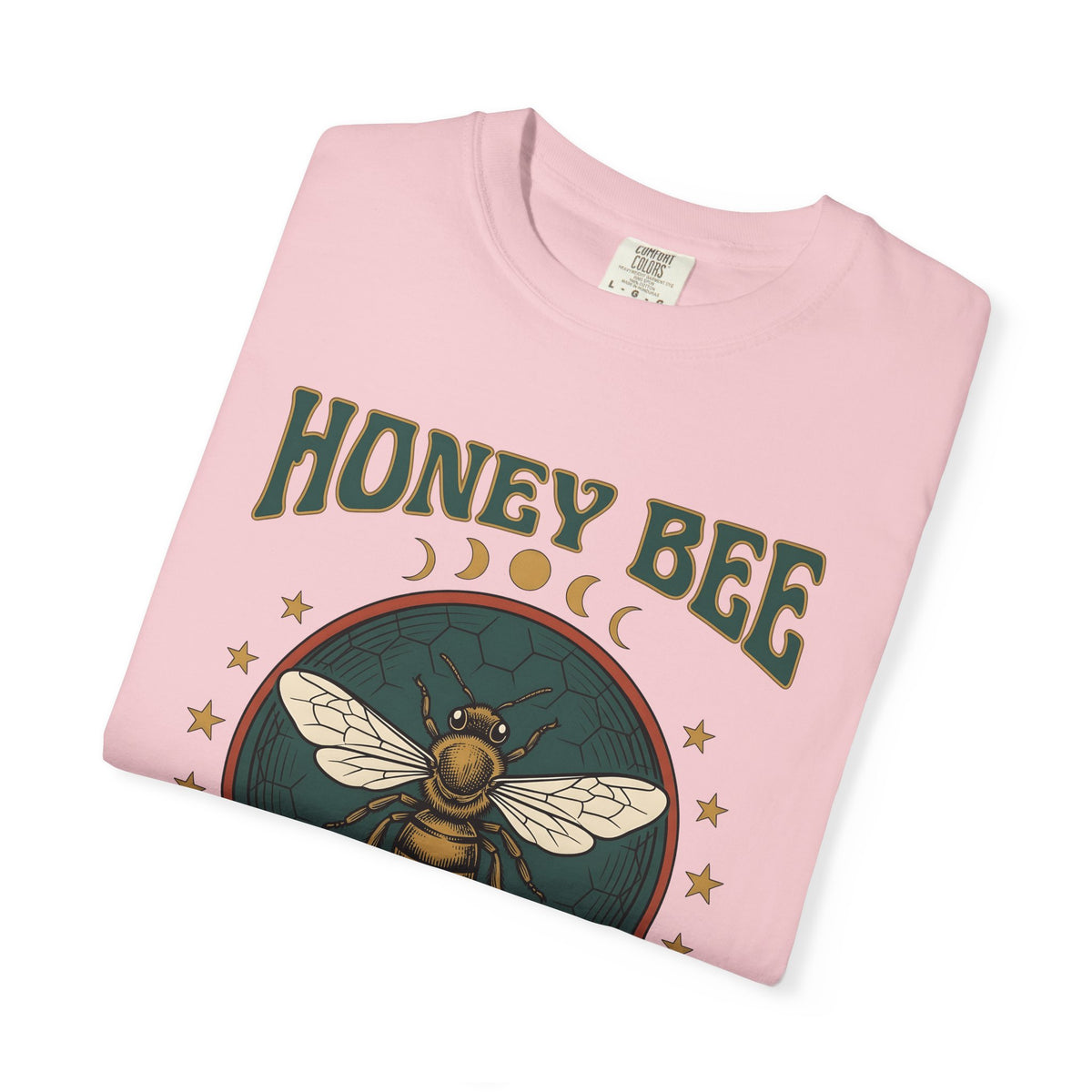 Honey Bee T-Shirt Boho Chic Nature Gift Women Vintage T-Shirt Bee T-Shirt Bohemian Fan Distressed Graphic Illustration Retro Stars T-Shirt