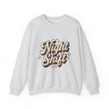 Night Shift Text Sweatshirt Nurses Work Gift Women Retro Sweatshirt Nightshift Sweatshirt Nurse Enthusiast Retrostyle Sweatshirt Job Graphic Vintage Stars
