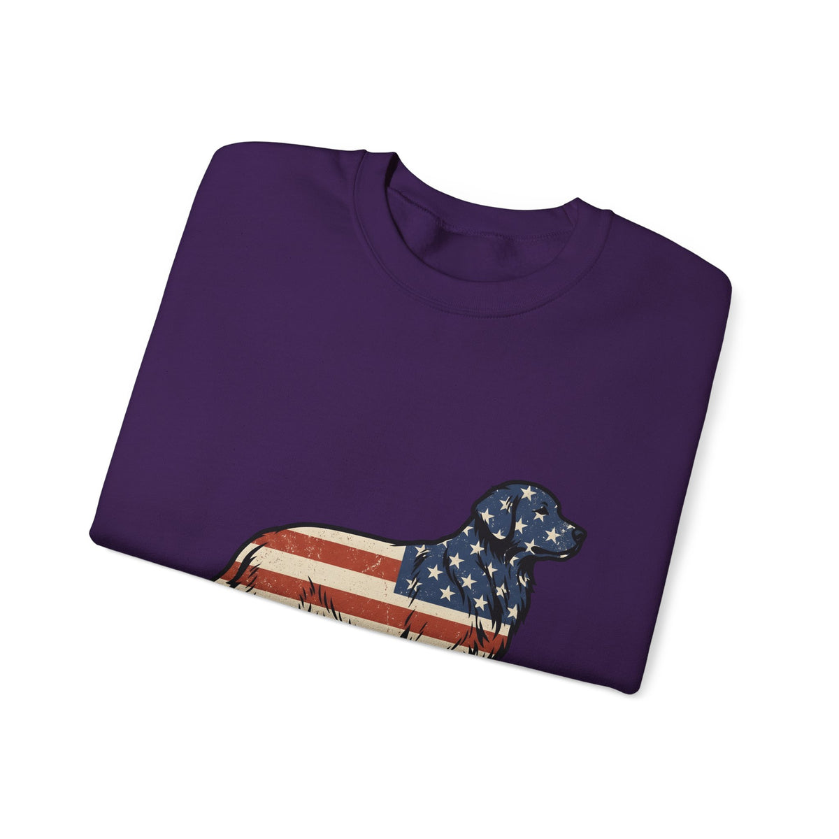 Golden Retriever Sweatshirt 4th Of July Pets Gift Women Retro Sweatshirt Dog Sweatshirt Independence Day Fan Vintage Sweatshirt Animal Graphic Sketch Usa Flag