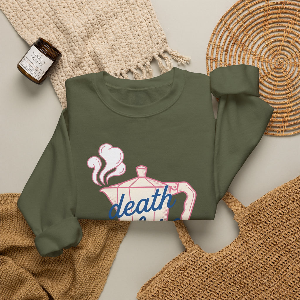 Moka Pot Sweatshirt Coffee Foodie Gift Women Retro Sweatshirt Stovetop Coffee Sweatshirt Coffee Fan Vintage Sweatshirt Gourmet Graphic Minimalist Coffee Steam