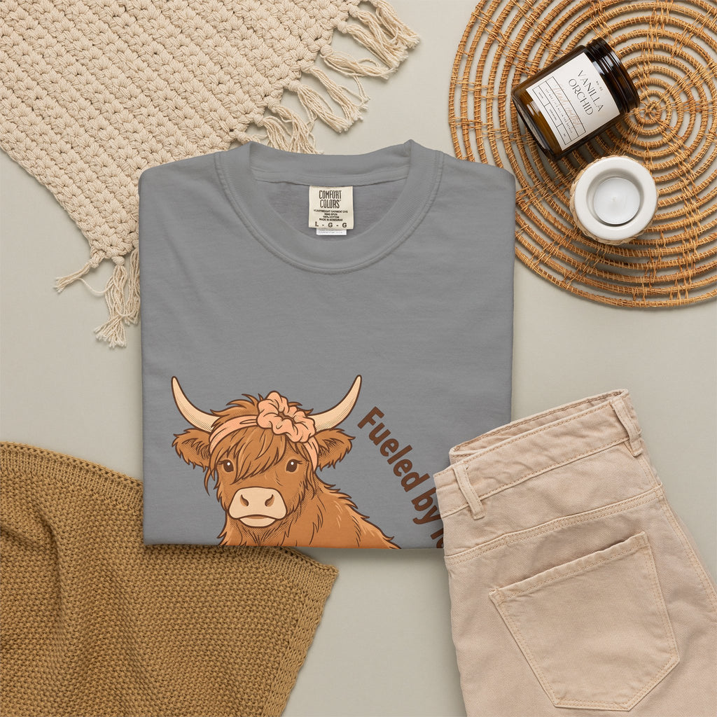 Highland Bull T-Shirt Moms Espresso Gift Women Adorable T-Shirt Highland Cattle T-Shirt Motherhood Fan Cute T-Shirt Coffee Graphic Retro Hair Tie