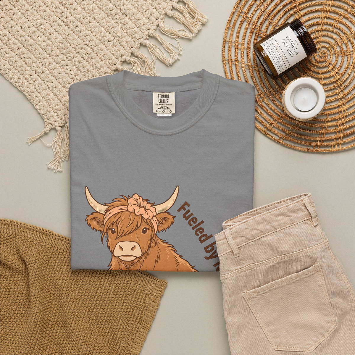 Highland Bull T-Shirt Moms Espresso Gift Women Adorable T-Shirt Highland Cattle T-Shirt Motherhood Fan Cute T-Shirt Coffee Graphic Retro Hair Tie