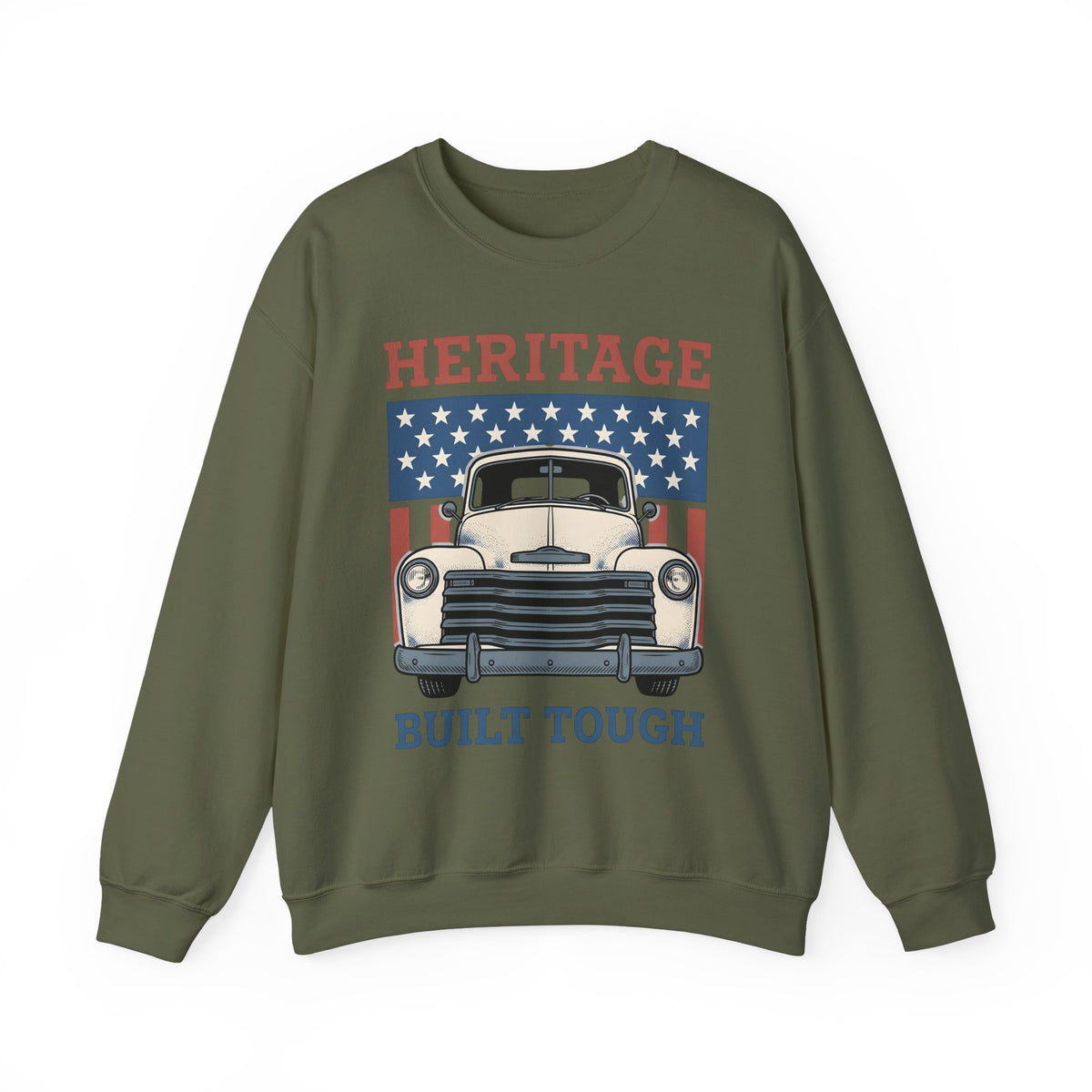Antique Lorry Sweatshirt America Liberty Gift Women Retro Sweatshirt Truck Sweatshirt Patriot Enthusiast Vintage Sweatshirt Freedom Graphic Line Art Flag