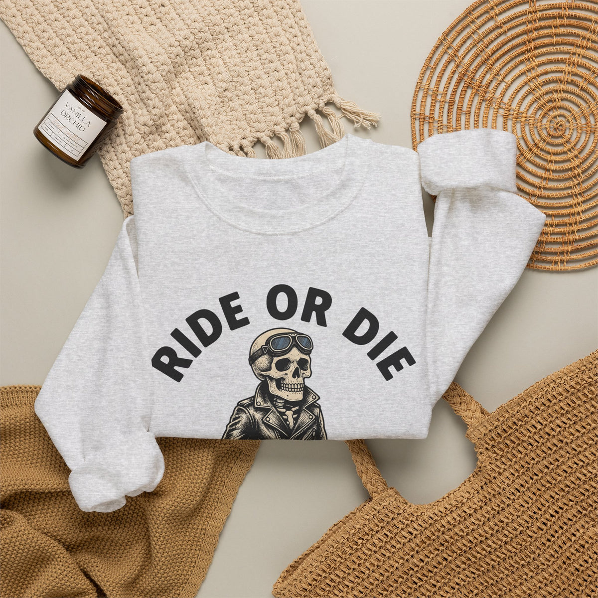 Bony Biker Sweatshirt Halloween Chopper Gift Women Old School Sweatshirt Biker Sweatshirt Horror Fan Retro Sweatshirt Motorcycle Graphic Grunge Shades Sweatshirt