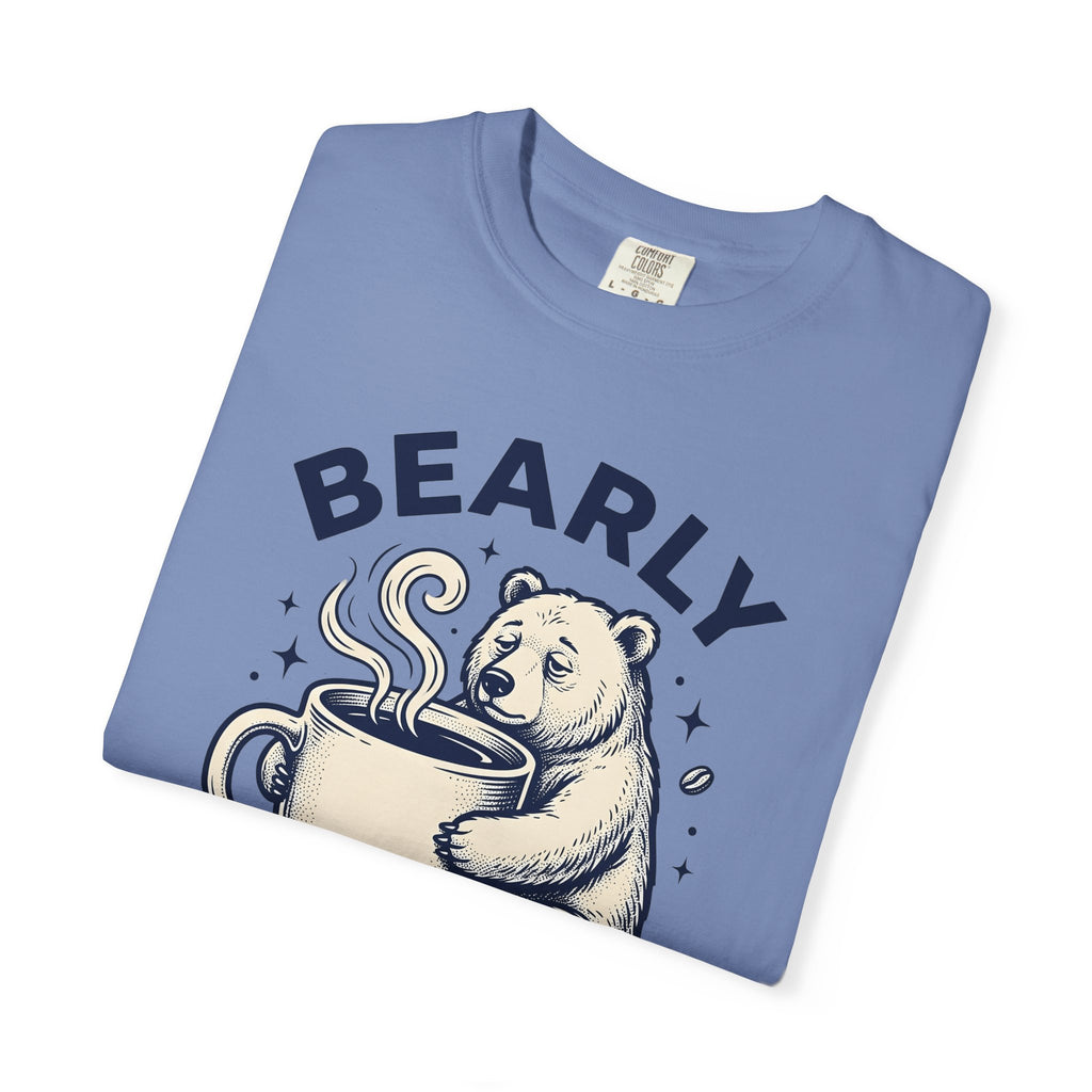 Grizzly Coffee Cup T-Shirt Funny Creatures Gift Women Doodle T-Shirt Coffee T-Shirt T-Shirt Humor Fan Cartoon T-Shirt Beast Graphic Line Art Coffee