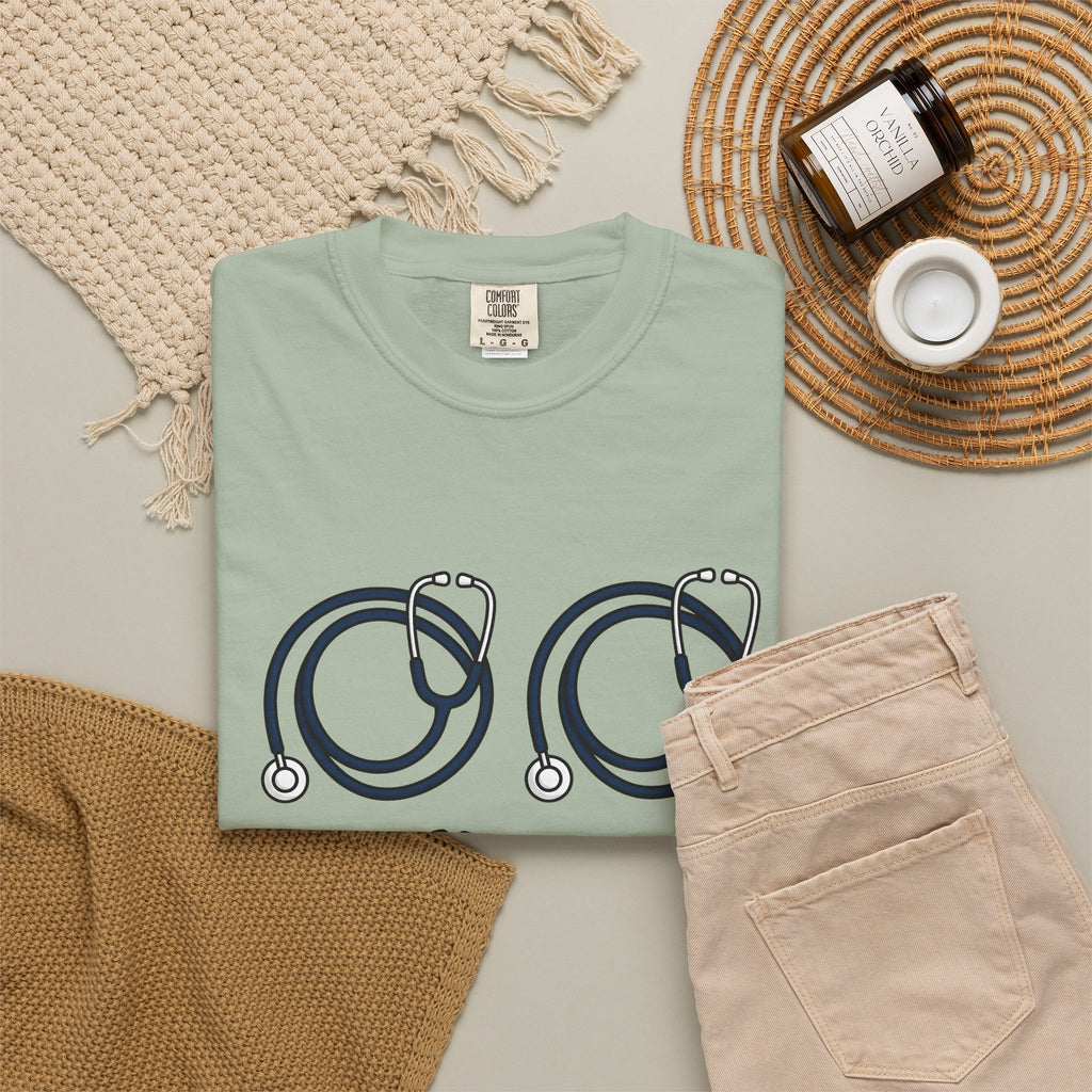 Stethoscope Print T-Shirt Nurses Medical Gift Women Simple T-Shirt Medical Device T-Shirt Nurse Practitioner Enthusiast Minimalist T-Shirt Clinical