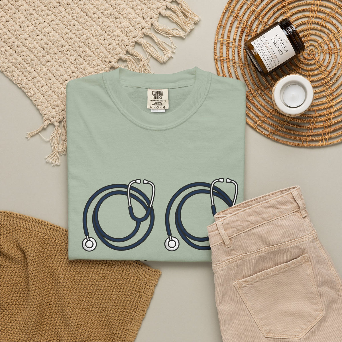Stethoscope Print T-Shirt Nurses Medical Gift Women Simple T-Shirt Medical Device T-Shirt Nurse Practitioner Enthusiast Minimalist T-Shirt Clinical