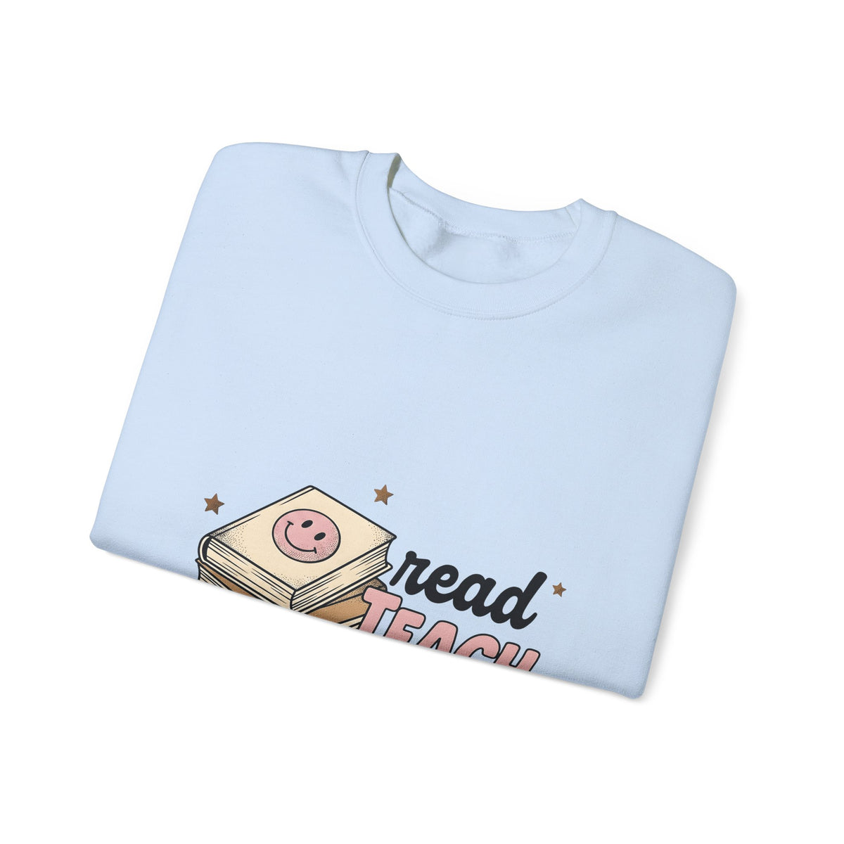 Stacked Books Teachers Reading Gift Cartoon Book Pile Educator Enthusiast Comic Literacy Retro Sweatshirt