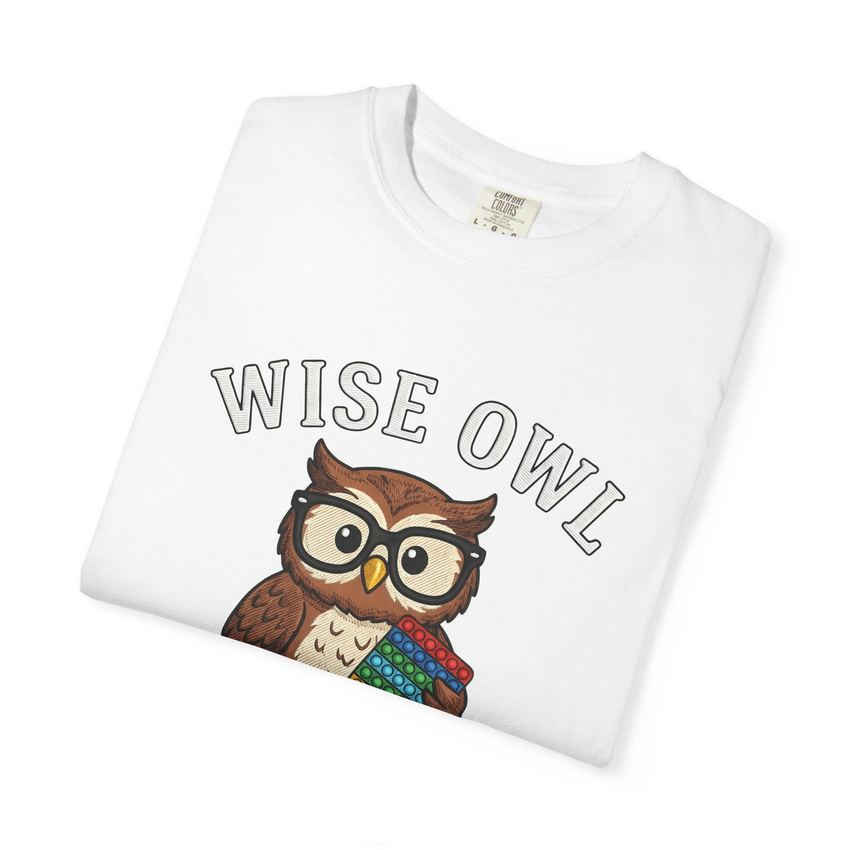Owl Glasses T-Shirt Teachers Education Gift Women Cartoon T-Shirt Spectacles T-Shirt Educator Enthusiast Comic T-Shirt Learning Graphic Vintage