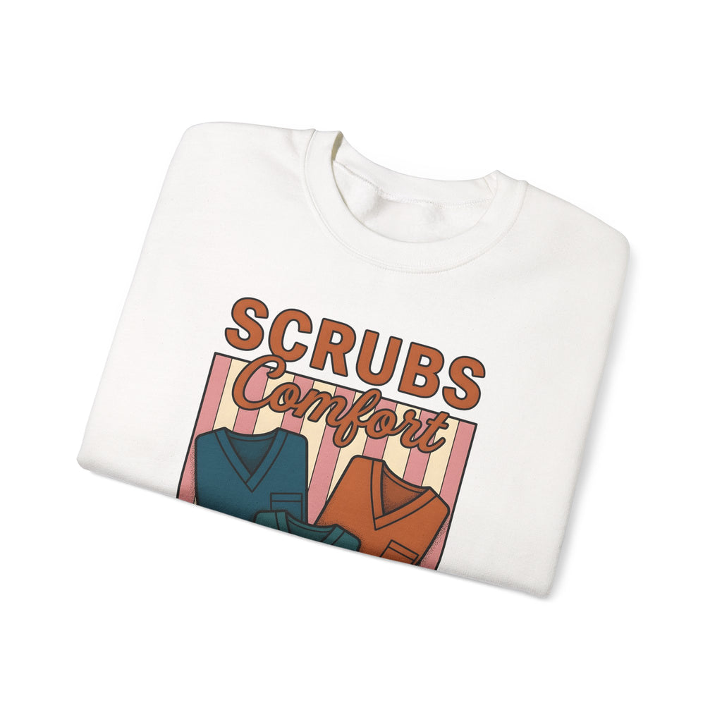 Scrubs Print Sweatshirt Nurses Wellness Gift Women Hand Drawn Sweatshirt Medical Print Sweatshirt Nurse Enthusiast Illustration Graphic Line Art Red Cross