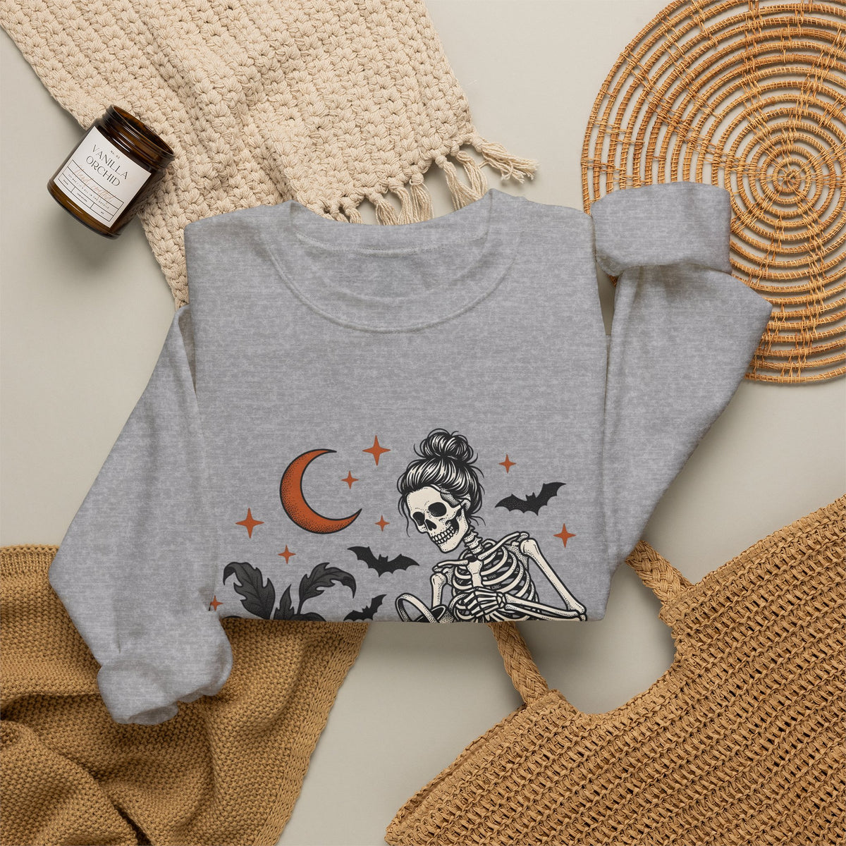 Skeleton Gardener Sweatshirt Mom Halloween Gift Women Tattoo Sweatshirt Bones Sweatshirt Mother Enthusiast Ink Sweatshirt Spooky Graphic Vintage Houseplants