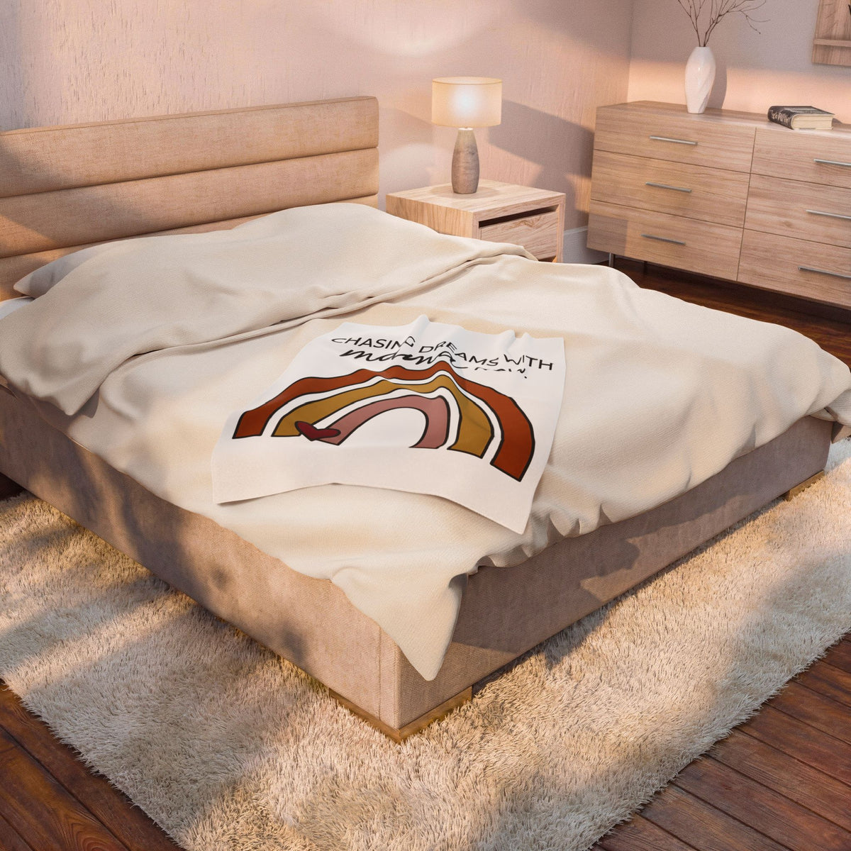 Rainbow Design Blanket Moms Household Gift Women Hippie Blanket Colorful Blanket Mom Enthusiast Boho Blanket Home Graphic Simple Love Symbol Blanket