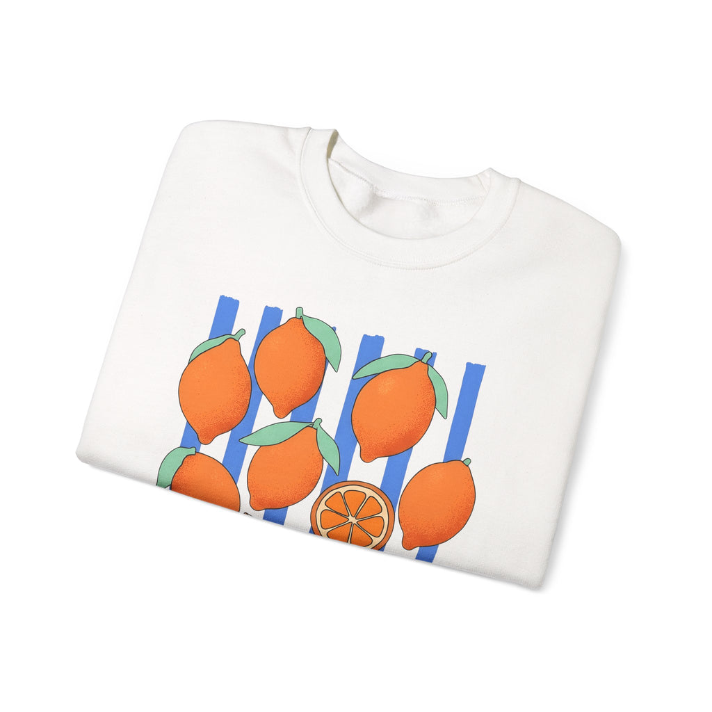 Lemon Fruit Sweatshirt Drinks Vacation Gift Women Cartoon Sweatshirt Citrus Sweatshirt Beverage Fan Cocktail Graphic Classic Orange Segment Sweatshirt