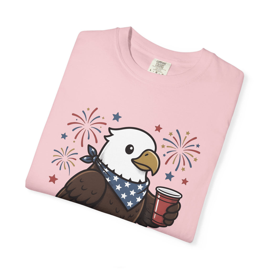 Bald Eagle T-Shirt 4th Of July Usa Gift Women Comic T-Shirt Eagle T-Shirt Independence Day Fan Cartoon T-Shirt American Graphic Vintage Fireworks