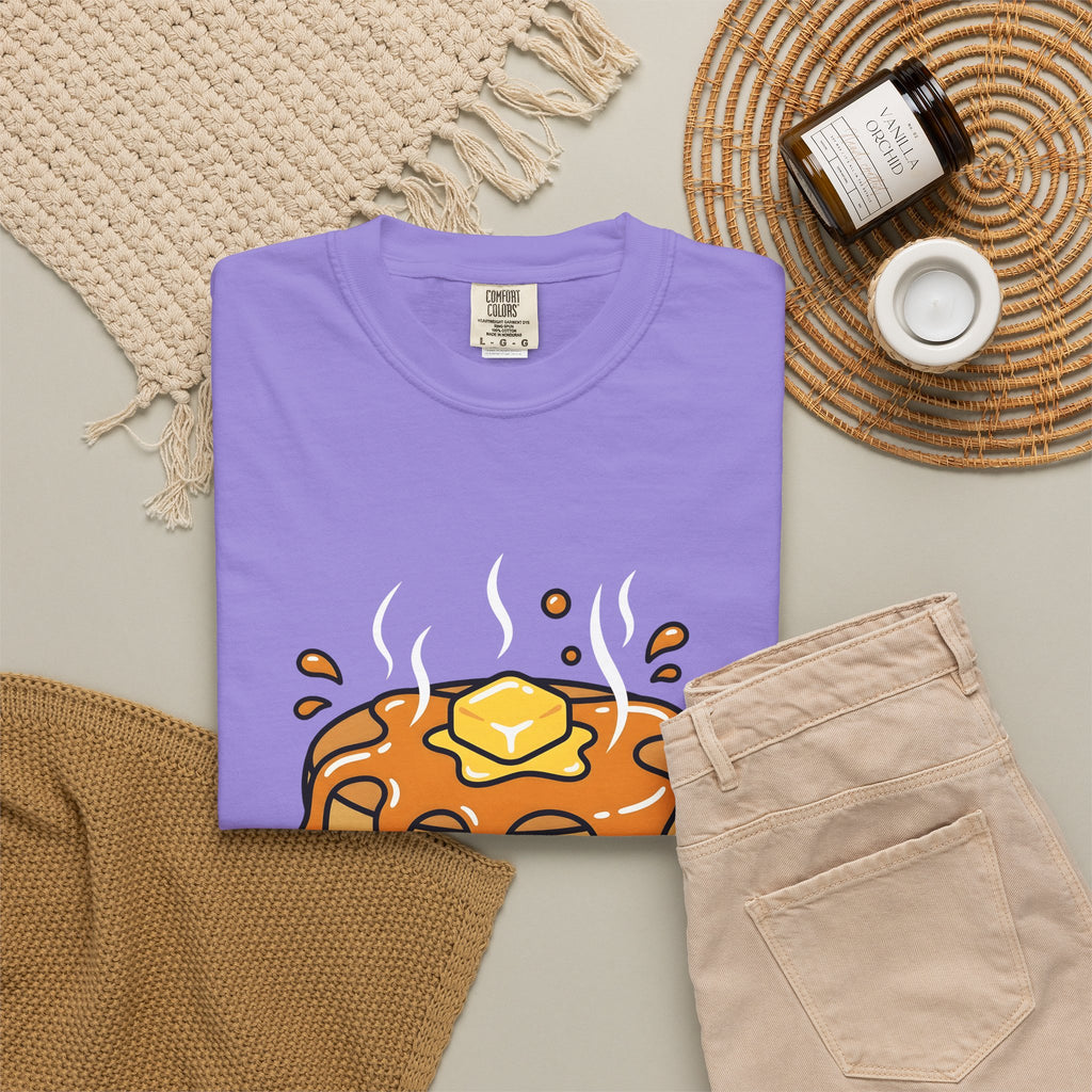 Pancake Stack Desserts Breakfast Gift Cartoon Pancakes Sweets Fan Cartoony Morning Bold Syrup T-Shirt