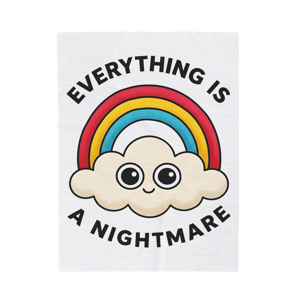 Rainbow Cloud Blanket Funny Sarcasm Gift Women Bold Graphic Blanket Colorful Blanket Humor Fan Graphic Design Sarcastic Graphic Retro Humor Blanket