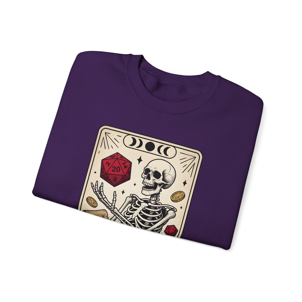 Skull Tarot Card Sweatshirt Tabletop Gaming Roleplaying Gift Women Dark Sweatshirt Tarot Card Sweatshirt Gamer Fan Gothic Sweatshirt Rpg Graphic Retro Game