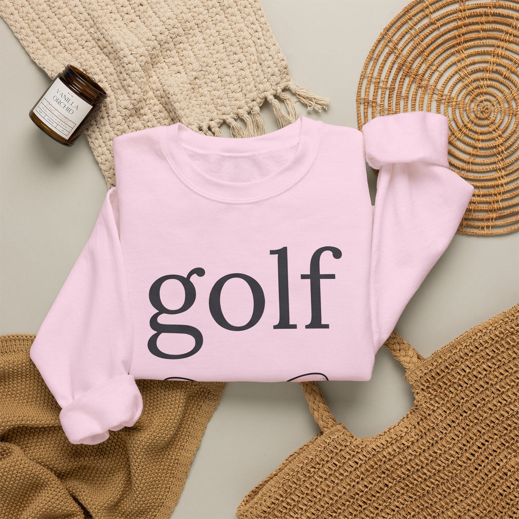 Magenta Bow Sweatshirt Golf Vibe Gift Women Contemporary Sweatshirt Bow Tie Sweatshirt Golfer Fan Modern Sweatshirt Atmosphere Graphic Doodle Strip Sweatshirt