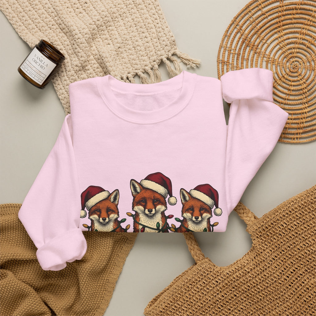 Fox Pack Sweatshirt Christmas Critters Gift Women Cartoon Sweatshirt Foxes Sweatshirt