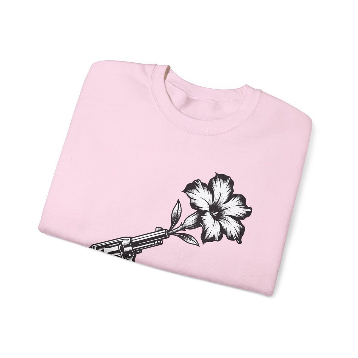 Revolver Flower Sweatshirt Cowgirl Western Gift Women Tattoo Sweatshirt Gunflower Sweatshirt Rodeo Fan Traditional Sweatshirt Country Graphic Vintage Hibiscus
