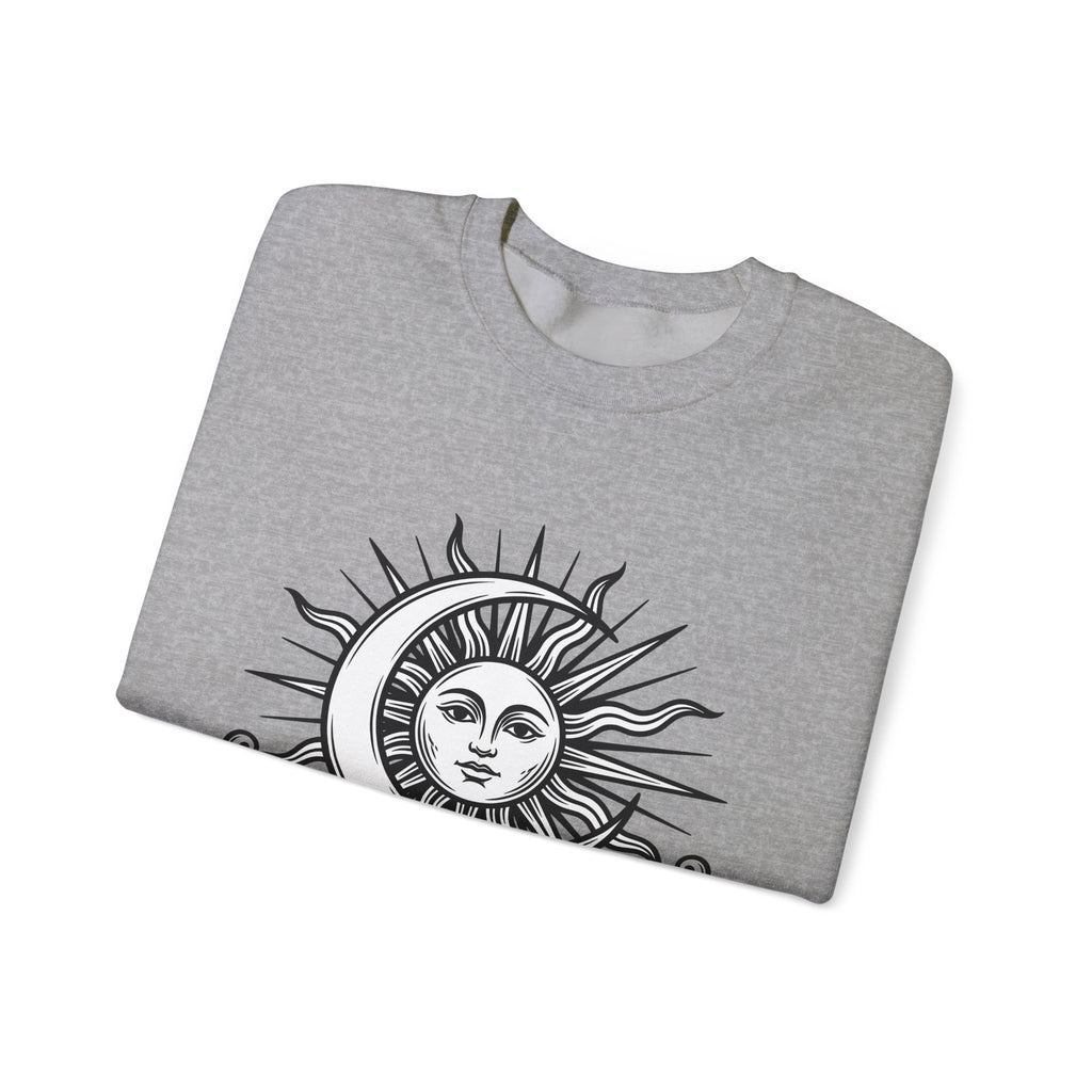 Sun Moon Boho Chic Astrology Gift Sketch Celestial Body Bohemian Enthusiast Drawing Astrology Sweatshirt
